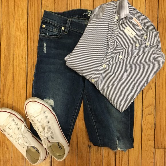 Gant Blue and White Stripe Button Down Size M - Picture 4 of 4